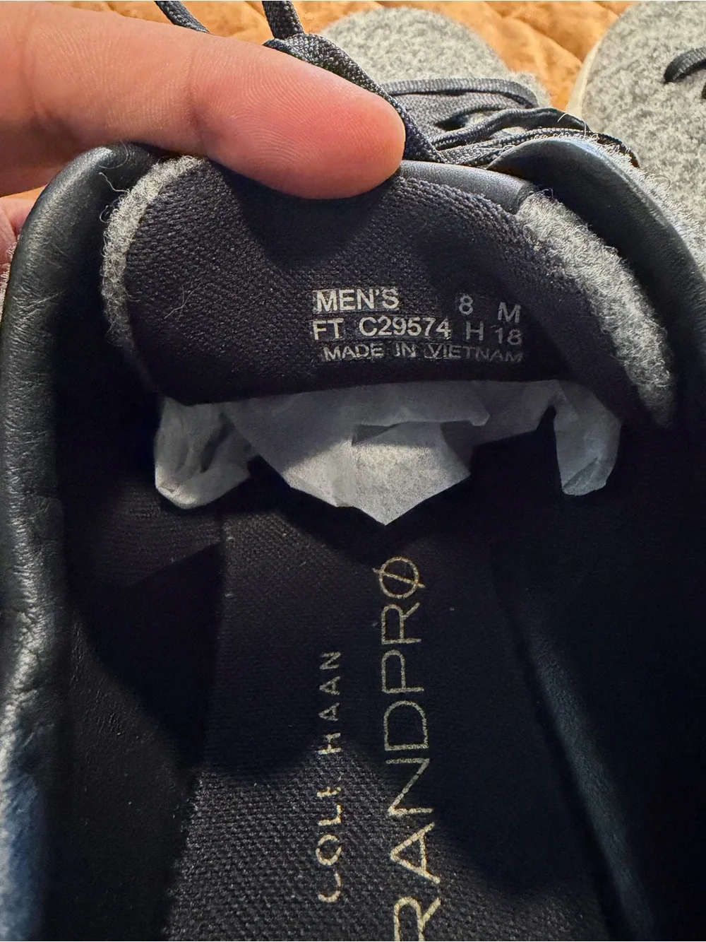 Cole Haan Grandpro Gray Wool Casual Sneakers with Black Laces